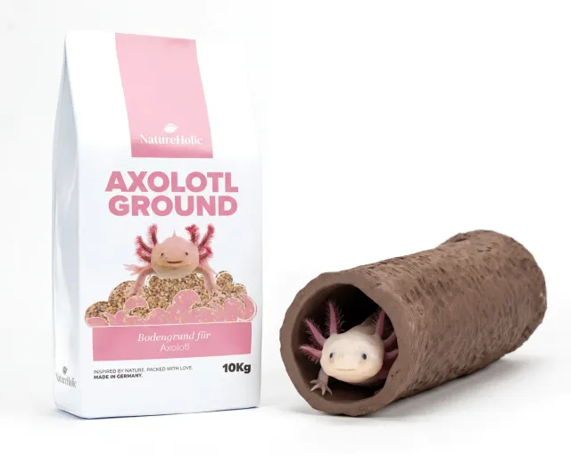 NatureHolic Axolotl Einrichtung Set Höhle Bodengrund 2-3 mm