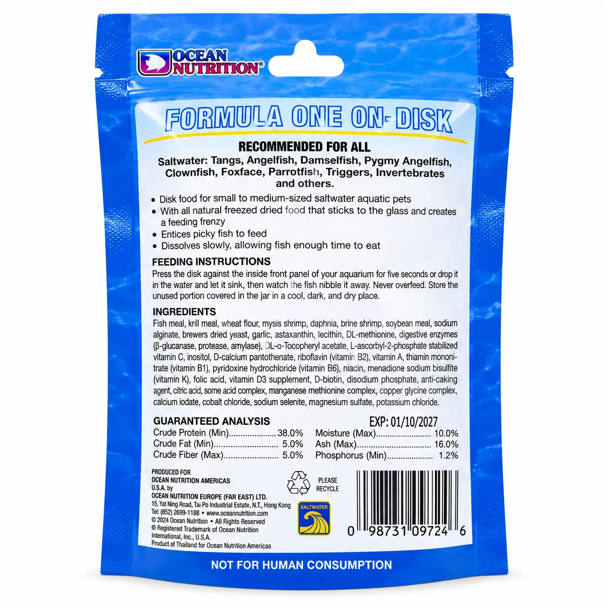 Ocean Nutrition Formula One ON-Disk Futterdisk Meerwasser