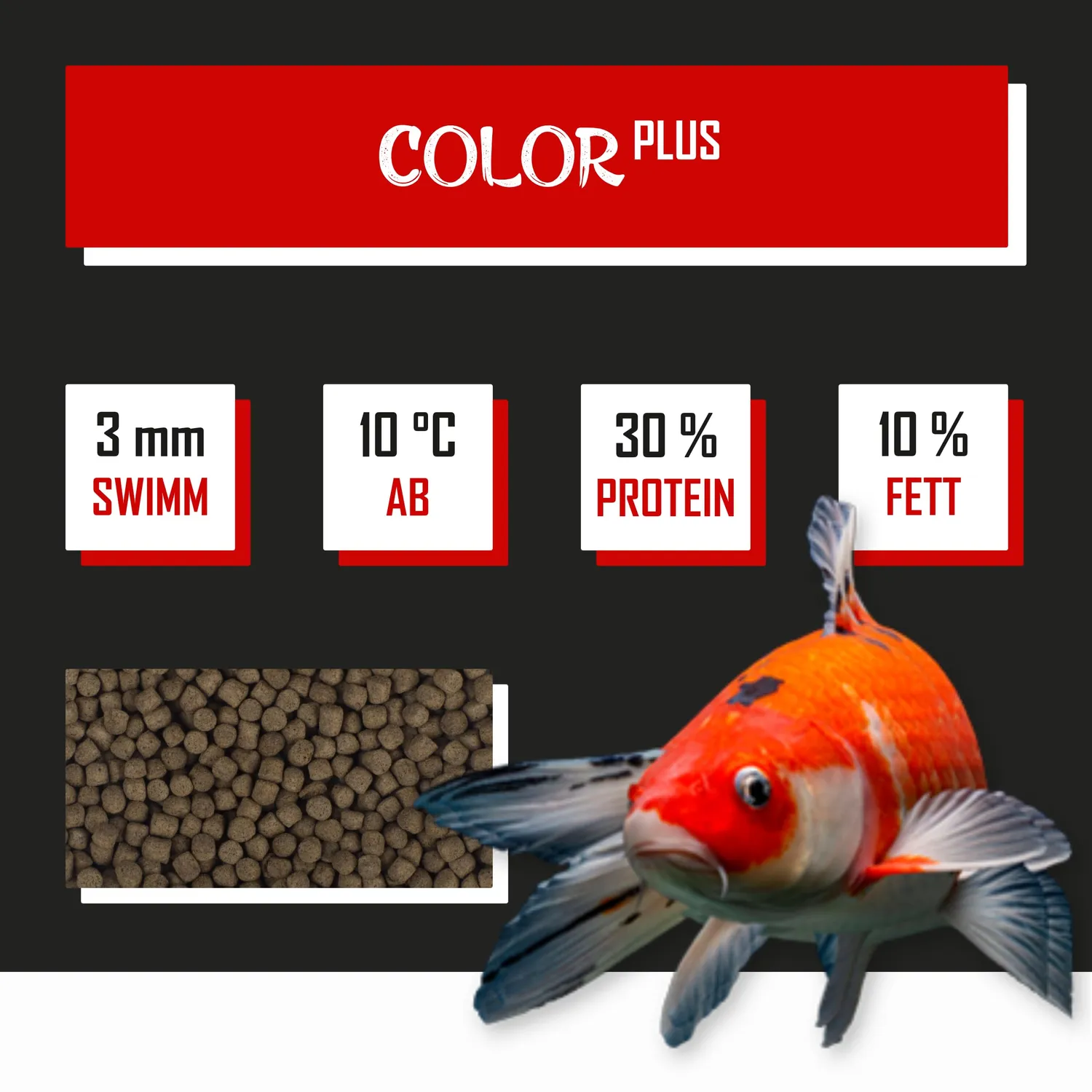 Tanoshi Color Plus Koifutter 5 kg 3 mm Spirulina schwimmend
