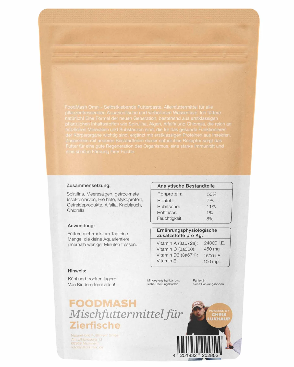 NatureHolic Food Mash Omni Futterpaste 50 g Spirulina