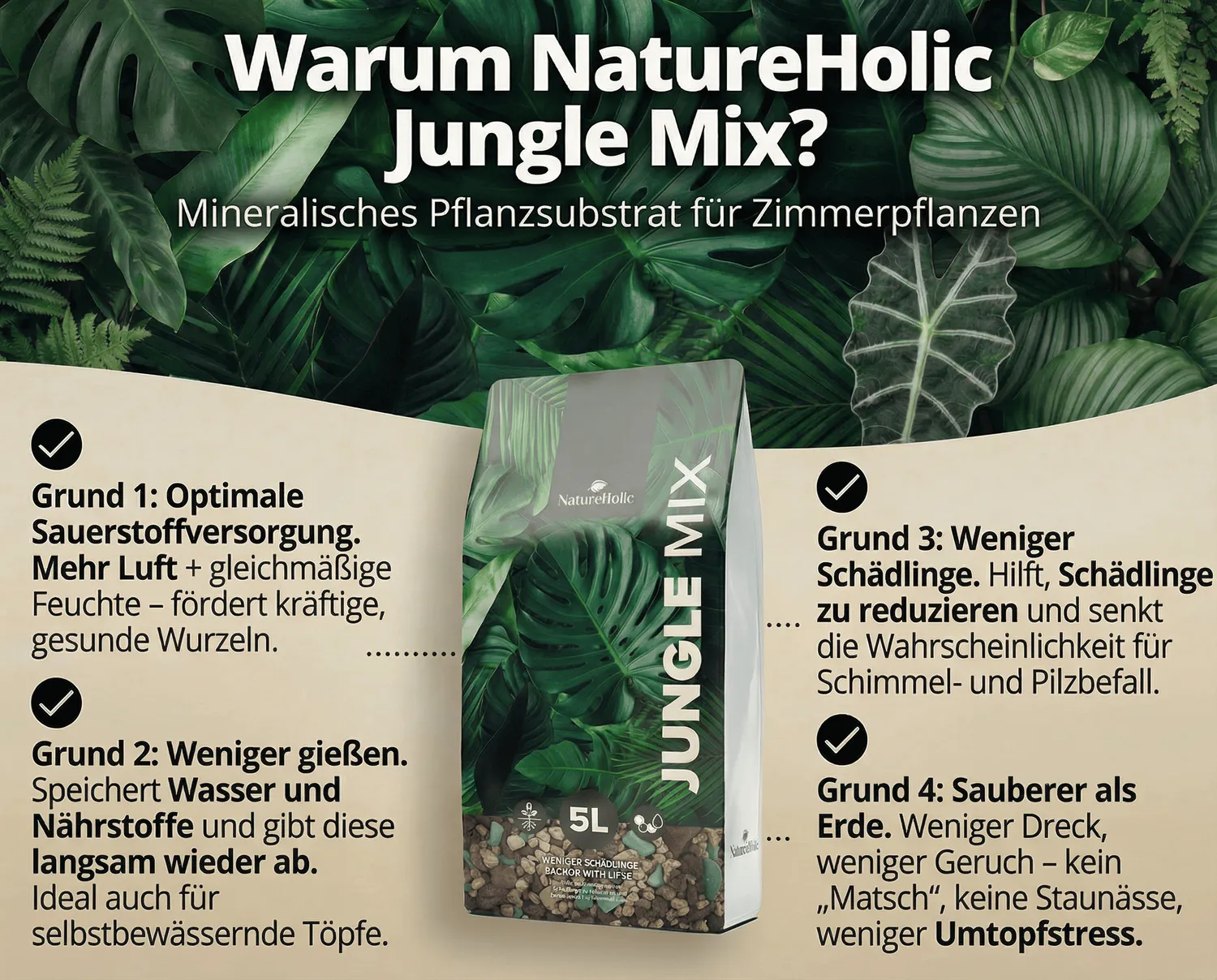NatureHolic Jungle Mix Pflanzsubstrat mineralisch 5 Liter