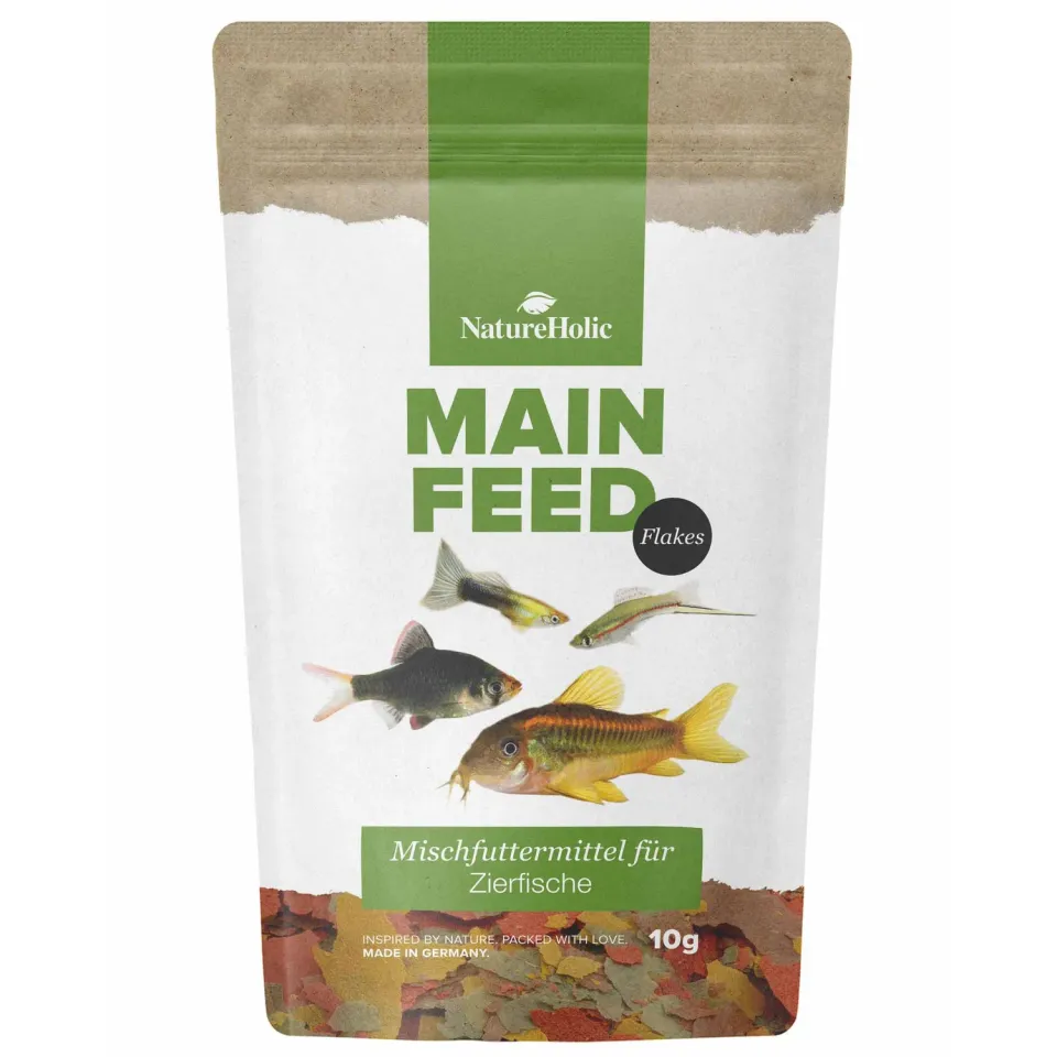 NatureHolic Hauptfeed Flocke Flockenfutter 10g für Allesfresser