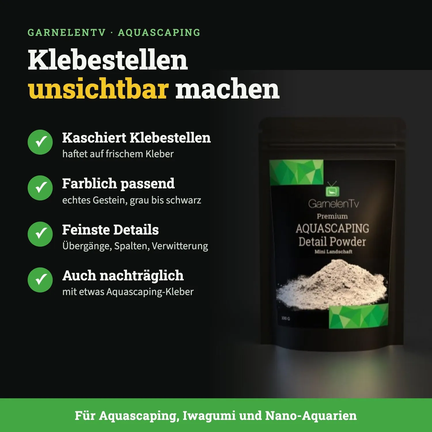 GarnelenTv Detail Powder Mini Landschaft Pulver 100g grau-schwarz