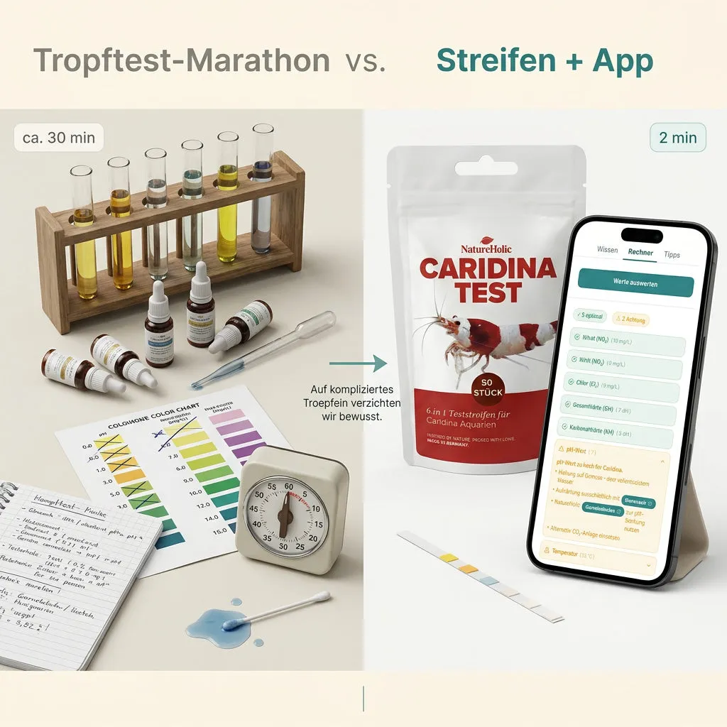 NatureHolic Caridina Test Kit Wassertest Streifen mit App