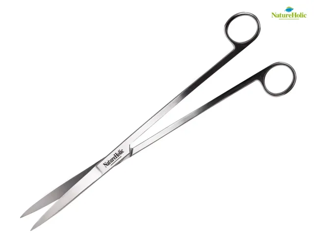 NatureHolic Scaping Pflanzenschere gebogen 30cm Edelstahl