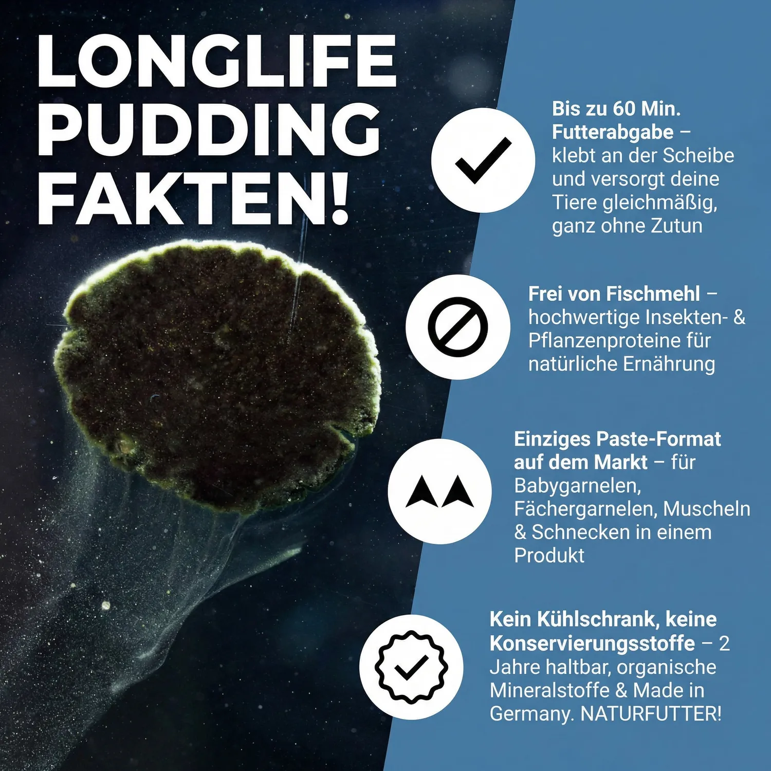 NatureHolic Longlife Pudding Garnelenfutter 50ml Haftfutter