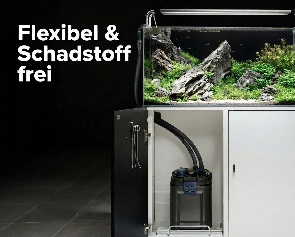 NatureHolic Silikon Aquarium Schlauch 12/16 mm 3 m matt schwarz
