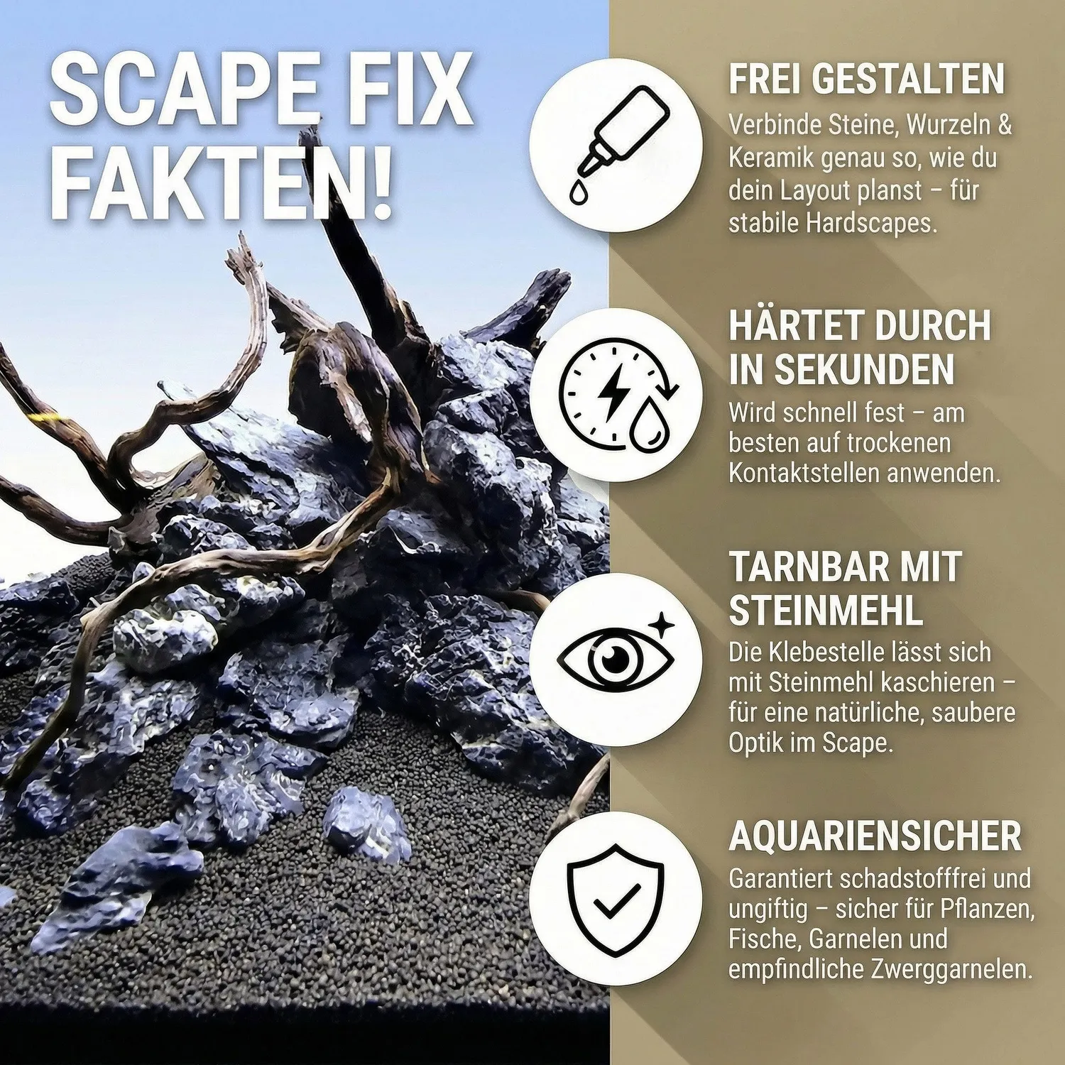 NatureHolic Scape Fix Hardscapekleber 20 g transparent