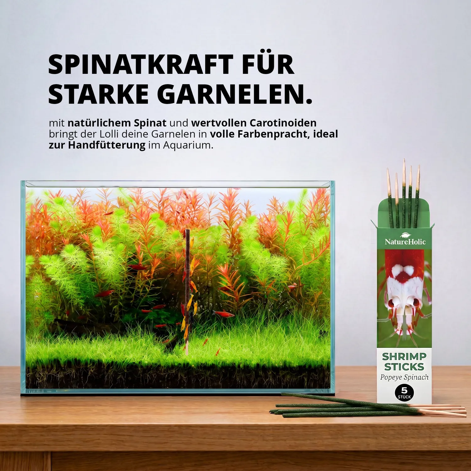 NatureHolic Popeye Spinat Garnelen Lollies 5 Stück Sticks
