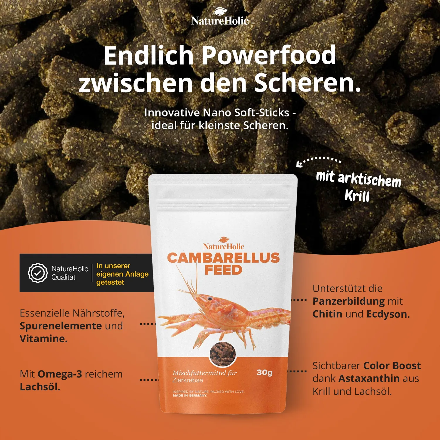NatureHolic Cambarellusfeed CPO Zwergkrebsfutter 30g proteinreich