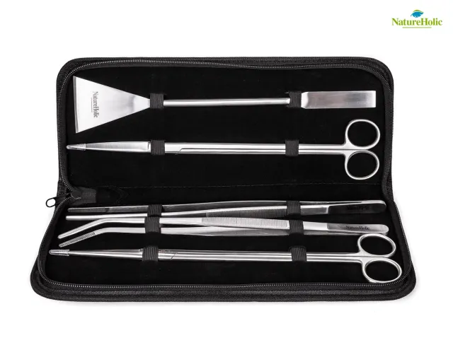 NatureHolic XXL Aquascaping Set 5-teilig Edelstahl 31 cm Etui
