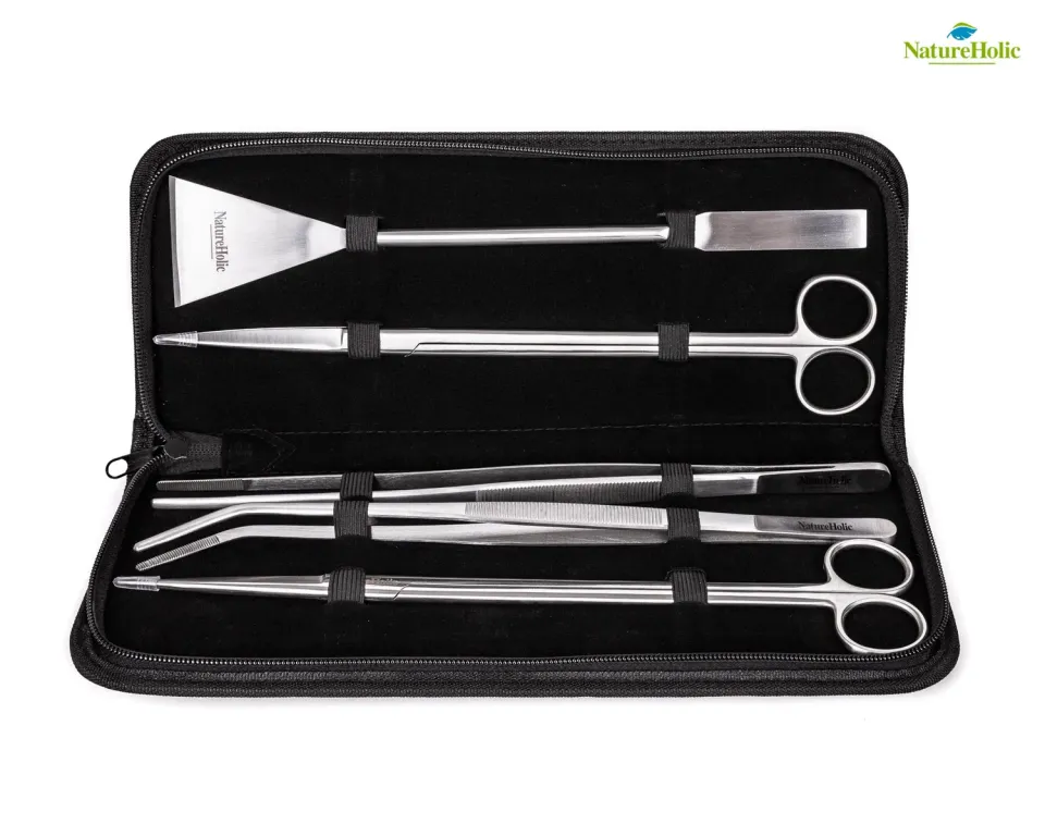 NatureHolic XXL Aquascaping Set 5-teilig Edelstahl 31 cm Etui