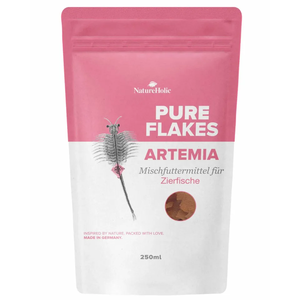 NatureHolic Pure Flakes Artemia Fischfutter 250ml proteinreich