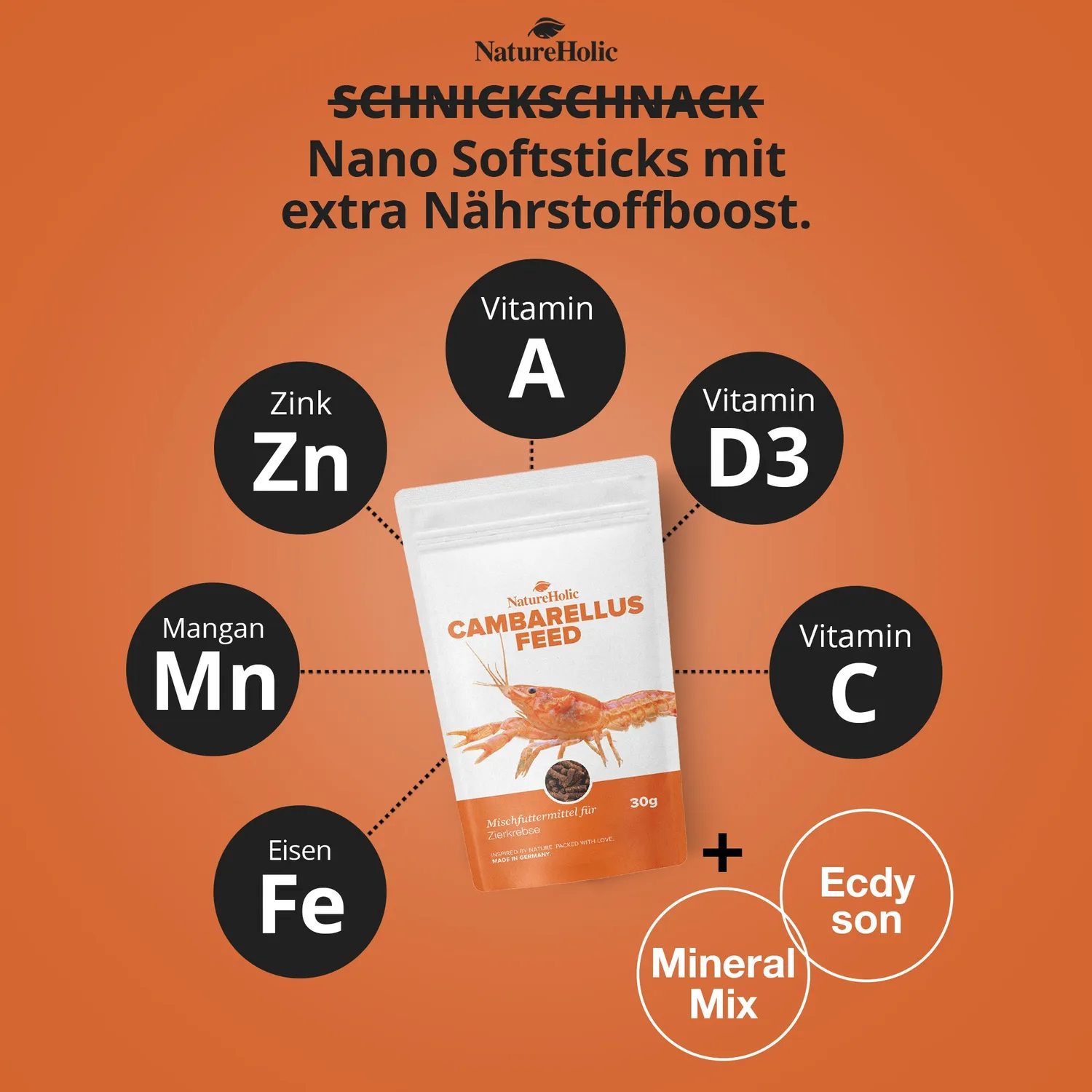 NatureHolic Cambarellusfeed CPO Zwergkrebsfutter 30g proteinreich