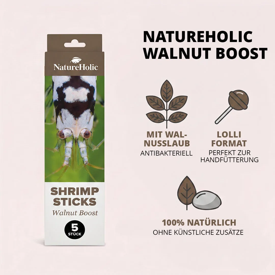 NatureHolic Walnut Boost Garnelen Lollies 5 Stück Walnuss