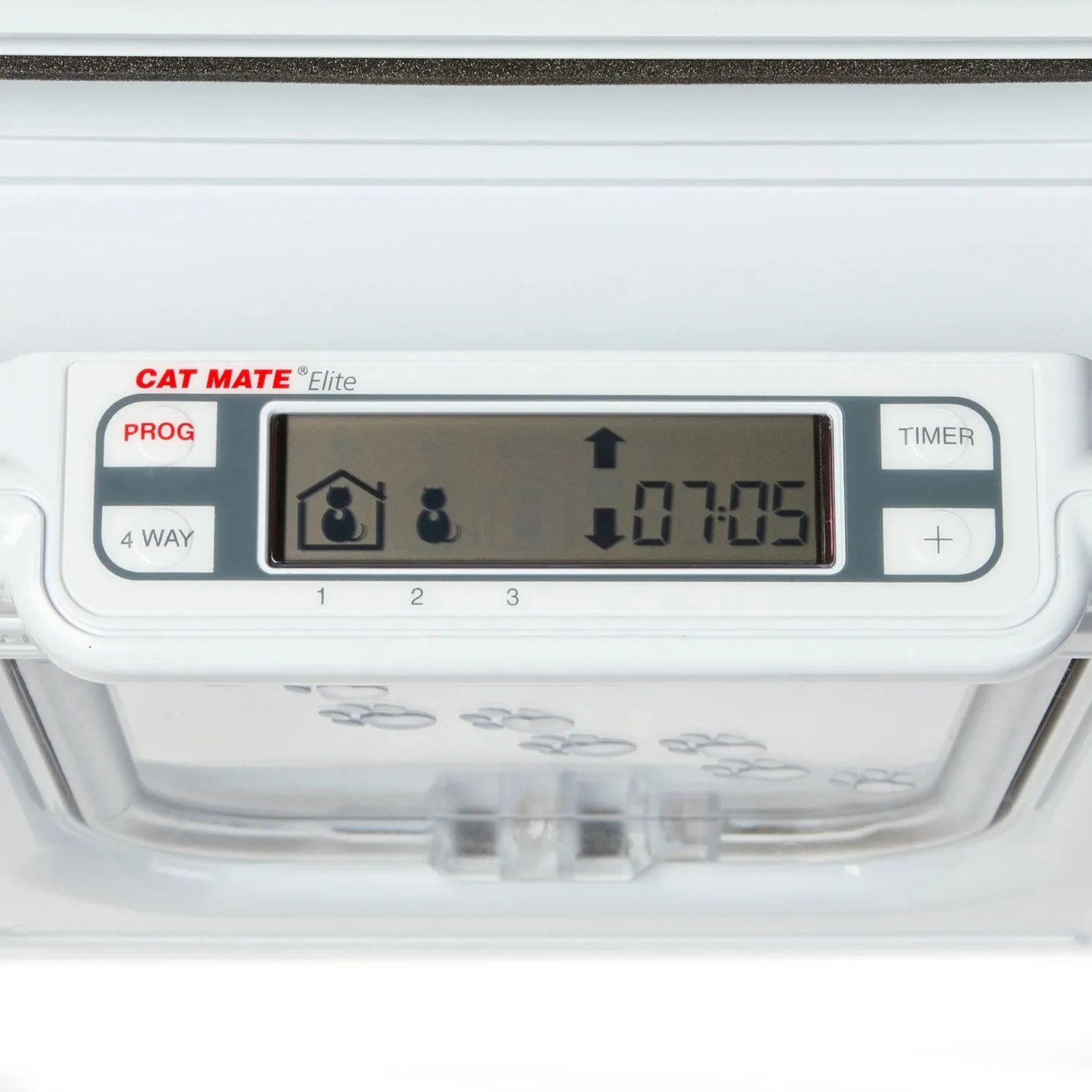 Closer Pets Cat Mate Elite 355W Mikrochip-Katzenklappe weiß Timer