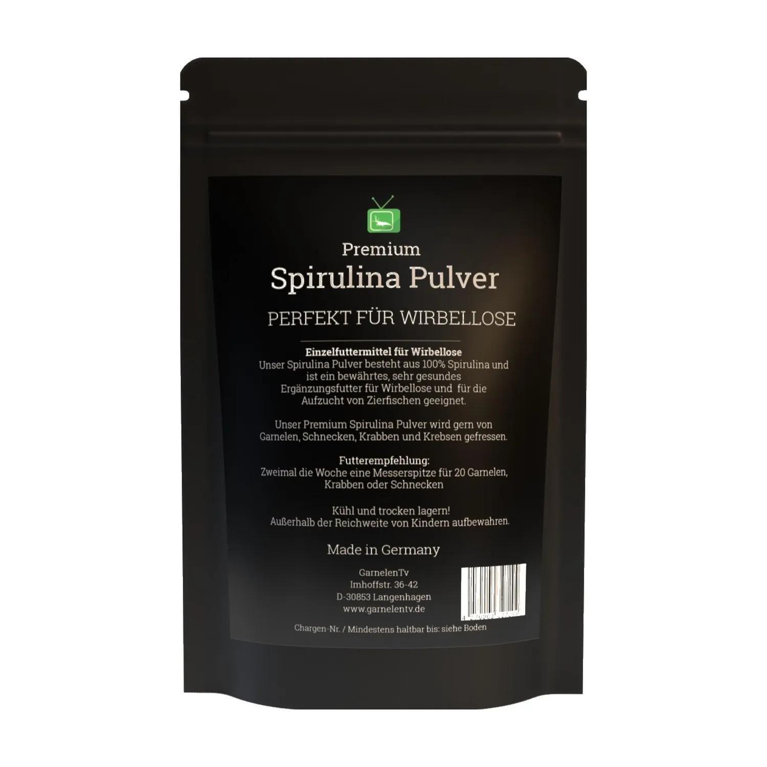 GarnelenTv Premium Spirulina Pulver Garnelenfutter 25g fein